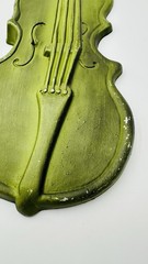 Vintage Set 2 Royal Cast Aluminum Mandolin & Violin Instruments Wall Decor 18″