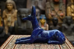 Lapis Lazuli Anubis Statue Ancient Egyptian Antiques God Sculpture Figurine