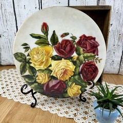 Antique Mount Washington Hand Painted Charger Plate Red Roses Edwardian 15”