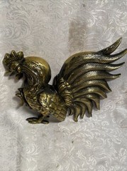 Vintage Pair Rooster Cocks Fighting Wall Hanging Decor Rustic Art Cast Aluminum