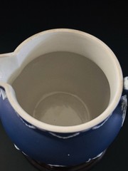 ANTIQUE WEDGWOOD DARK BLUE JASPER WARE DIP PITCHER c 1891 Sacrificial Figs 5”