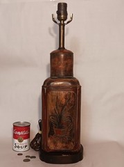 1950s FREDERICK COOPER vtg asian tea canister hollywood regency table lamp art