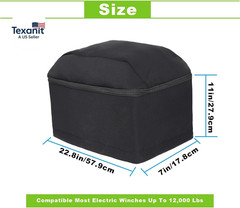 Winch Cover,Heavy Duty Uv-Resistant Waterproof Winch Protective Cover with Draws