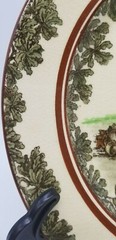 RARE ANTIQUE ROYAL DOULTON “VILLAGE FETE” OLD ENGLISH FARM VINTAGE DINNER PLATE