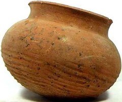 Jar Vase Ancient China Zhou Chou Dynasty Clay Earthenware Impressed Design 500BC
