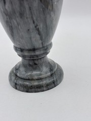 40-50s Alabaster-Marble Hand Crafted Vase Decor – Gray, Black, White – Italy