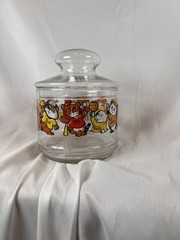 Vintage 1980s Shirt Tales Glass Cookie Candy Jar Hallmark Tyg Digger Pammy