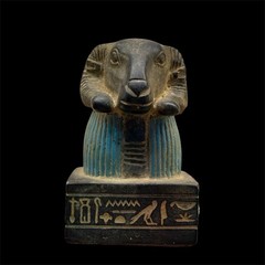 Ancient Egyptian Khnum Ram God Handmade Stone Statue Mythology Collectible
