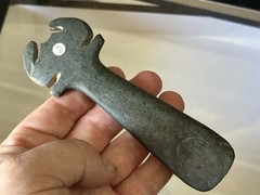RARE PRE-COLUMBIAN EFFIGY STONE SCEPTER OR MACE FROM COSTA RICA ~ MOTLEY COA