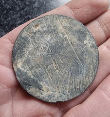 Post Medieval Lead Mount Decorative Metal Detector Find Antique 44mm 44g