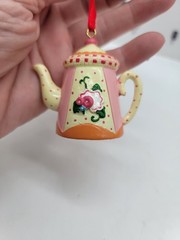 3 Mary Engelbreit ME Miniature Teapot Ornaments 3 ME – 1 Unbranded