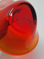 MCM Viking Glass Epic Taper Candle Holder Votive Persimmon Orange Taperglow