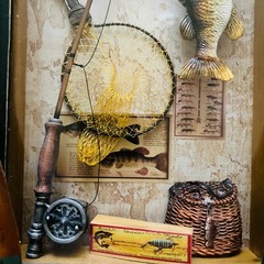 Wooden Fishing Row Boat Wall Hanging Art Cabin Mancave Bass Decor Sign Display