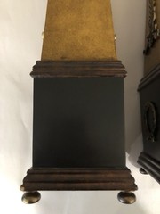 Pair Neoclassical Style Brass Composition and Partial Ebonized Table Obelisks
