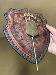 Vintage Medieval Wall Decorative Arts Coat Of Arms Europe 9×7” Used WOW!