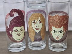 DISNEY HOCUS POCUS 10oz Glasses Sanderson Sisters Halloween 6”T 2.5”W Set Of 4