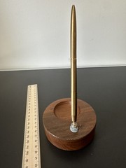 Ink Stand made from Teak of HMY Britannia Royal Yacht Original Antique Desk 1987