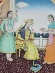 Rare Islamic handmade mughal miniature painting Of Princess Nur Un Nisa Begum