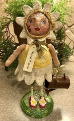 Penny McAllister 2007 Folk Art “Petal Pusher” Paper-Mache Bobblehead Figure