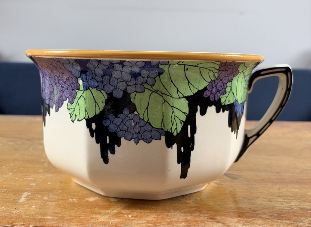 Beautiful Royal Doulton Art Nouveau Chamber Pot Cream with Trailing Flowers