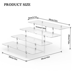 Acrylic Display Riser Stand Shelf Clear 4 Tier Cupcake Perfume