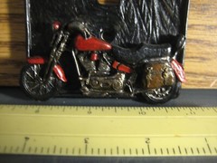 Motorcycle faux leather jacket pocket resin light switch plate for den