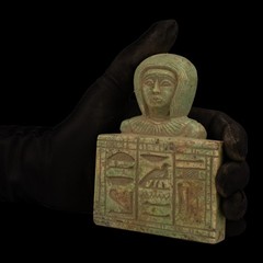 Authentic Ancient Egyptian Antiques Rare Stone Relief Bust Hieroglyphic Figure B