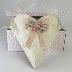 Wall Pocket Floral Heart Heather Sykes CatNip 1990s Pastel Cottage Decor Boxed