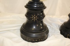 Antique Pair of Black Basalt Garnishments
