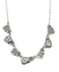 Roman Glass Necklace Sterling Silver Ancient Fragments Roman Glass 200 BC Bluish