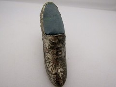 Unbranded Made in Occupied Japan Miniature Metal High Heel Shoe Pin Cushion