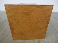 VTG Norwegian Folk Toll Paint Wooden Match Box Wall Pocket Signed 80s Pipe Man