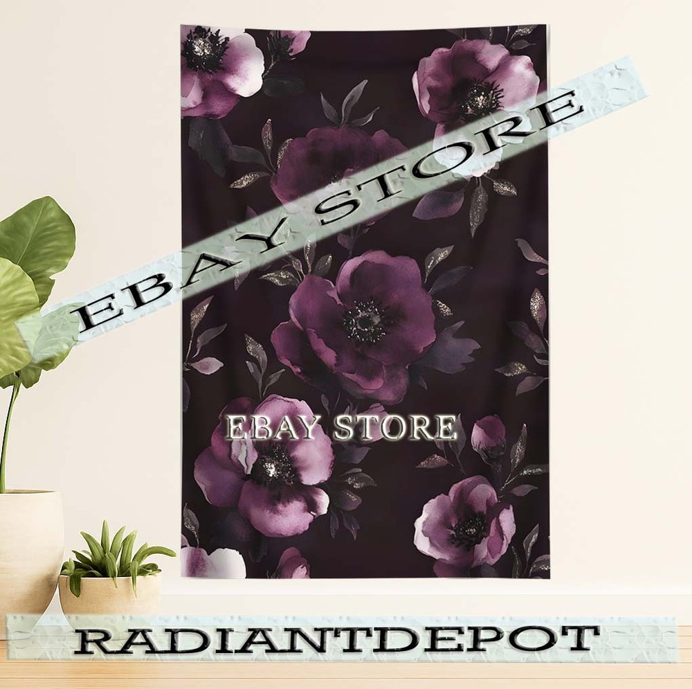 Romantic Victorian Rose Tapestry Purple nightmare gothic world 39X59 in