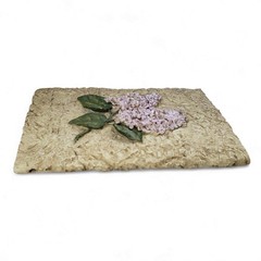 Cheri Blum Floral Wall Plaques Lilac Narcissus Resin Relief Cottage Pair