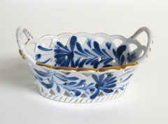 Blue & White Handcut Handpainted Reticulated Porcelain Basket Little Switzerland