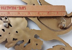 Vintage Syroco Bird Plaque with Dogwood Flowers Wall Art Decor Gold Tone