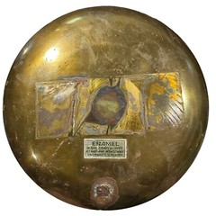 G. Halkides Rare Find Enamel on Bronze and Copper Wall Plate Made In Greece