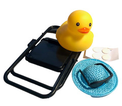 FREE SHIP – BEACH FUN CRUISING RUBBER DUCK WITH FOLDING CHAIR CRUISE DUCKIE