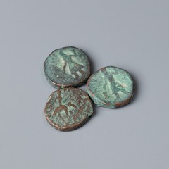 Ancient Kushan Bronze Coins [3pcs, 26gram]