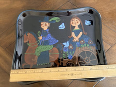 JAKOB STUCKI Switzerland Folk Art 12” Pottery Plate Tray Marked