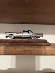1984 Avon Pewter Car Collectibles Set of 5 as seen on Wood Bases