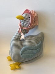 Vintage House of Hatten Gingham Goose Duck Pink Bonnet 1990s Country Decor