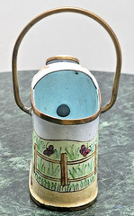 Empress Arts LTD 2000 Miniature Enamel Watering Can Bunny Rabbit Basket Vintage
