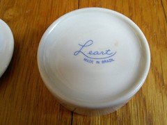 Small Porcelain Jewelry Trinket Box Roses Flowers Round Leart Brazil Collectible