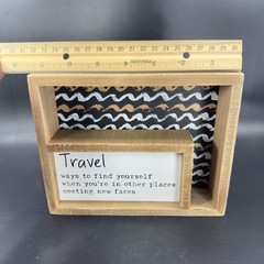 Primitives By Kathy Folk Art Sign Travel Find Yourself Wood Lancaster 2000 VTG