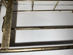 SET 2 Home Interiors Gold Wire Wall Shelf Glass Insert 9”X5”X7” Hollywood NOS
