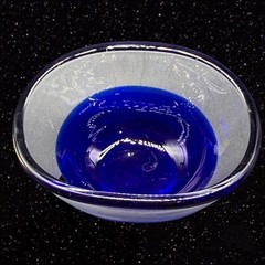 Willu Johansson Hadeland Norway Scandinavian Cobalt Blue Trinket Dish Bowl Small