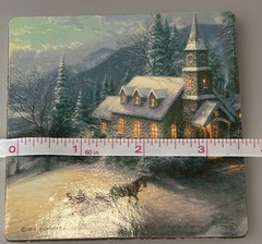 Vintage 2000 Hallmark Thomas Kinkade “Painter Of Light” 6 Coasters W/Wood Box
