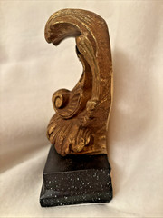 Vintage Neoclassical Italian Gold Gilt Acanthus Leaf Single Bookend 7″ x 5.5″ B