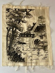 Rare Vintage Embroidery Sampler Folk Art Linen 12” x 15” Unframed